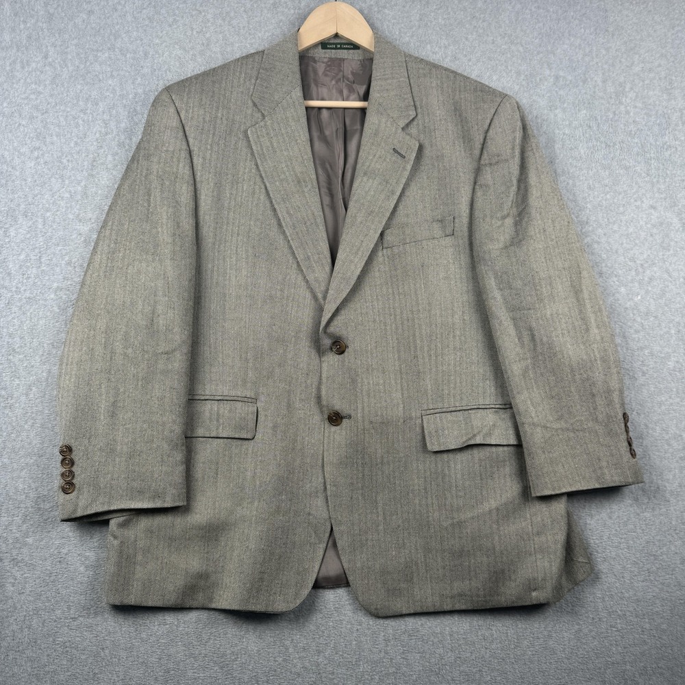 Lauren Ralph Lauren Blazer Mens 42R Brown Herringbone Silk Wool Sport Coat